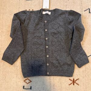 NWT Milon gray heart cardigan, size 4